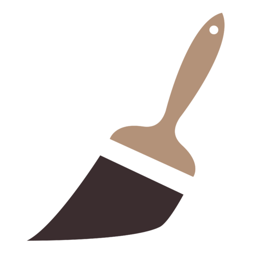 Ceiling repair tool featured in the logo of Elite Painting, showing a paint brush symbol used to represent expert drywall repair services and water damage repair.